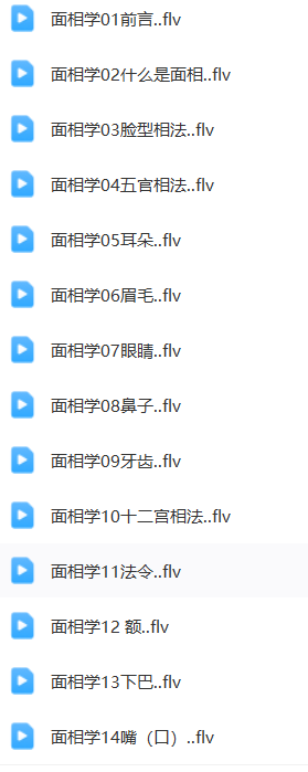 中国面相学入门视频14集  第1张