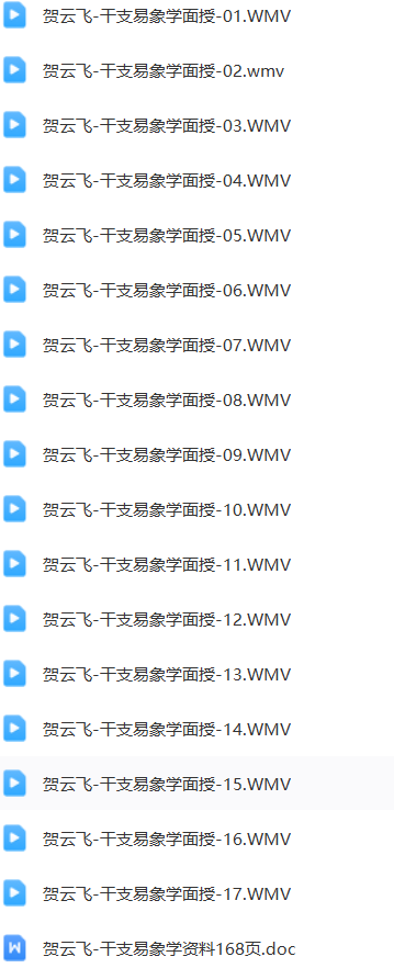 贺云飞-八字干支易象学讲座视频17集+资料  第1张