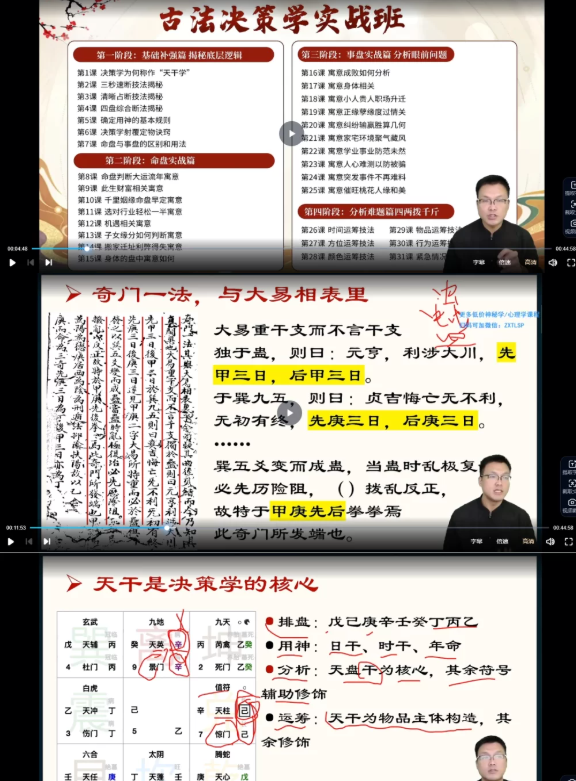 至阳古法奇门遁甲决策学实战分析(全套含运筹)31集视频+28个讲义pdf文档  第2张