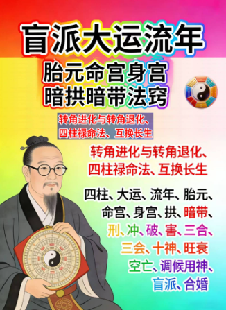 湖北盲派《盲派大运流年胎元命宫身宫暗拱暗带法窍》600多页!!![原版】.pdf  第1张